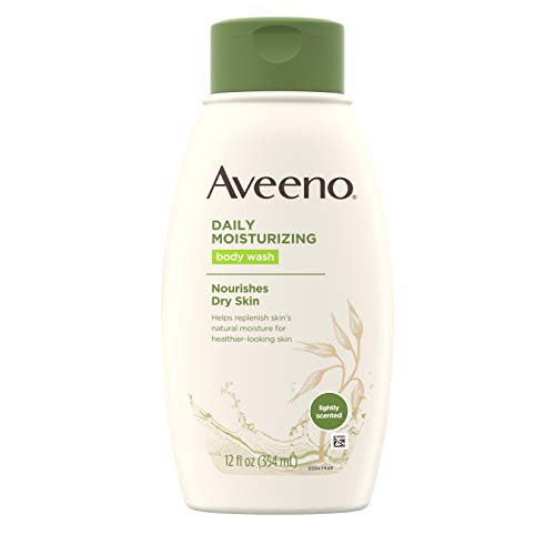 Aveeno Daily Moisturizing Body Wash with Soothing Oat, Creamy Shower Gel, Soap-Free and Dye-Free, Light Fragrance, 12 fl. oz