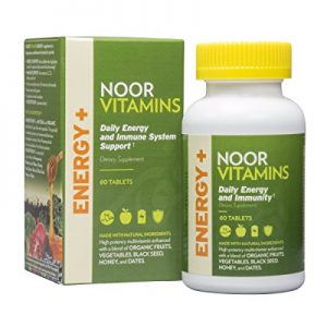 NoorVitamins Energy Supplements Multivitamin with Organic Fruits and Vegetables, Halal Vitamins (60 Count)
