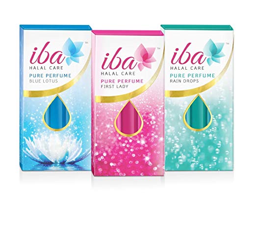 Iba Halal Care Pure Perfume Combo (First lady:8ml,Blue lotus:8ml,Rain drops:10ml)