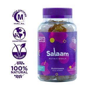 Salaam Nutritionals Children’s Halal Gummy Multivitamins – 13 Essential Vitamins and Minerals with Antioxidants – Kosher, Vegetarian, Non-GMO, Gluten, Dairy, Nut Free (90 Count)