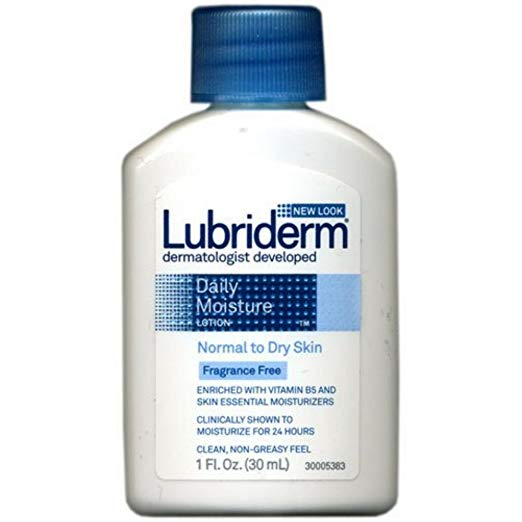 Lubriderm Daily Moisture Lotion, Fragrance Free 1 oz ( Pack of 3)