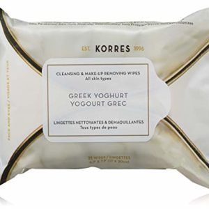 Korres Greek Yoghurt Cleansing and Makeup Removing Wipes, 25 ct.