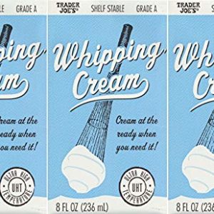3 pack Trader Joe's Shelf Stable Tetra Grade A Whipping Cream 8 FL Oz (236 mL) Cream at the Ready When You Need It (UHT) Room Temperature, 3 Pack