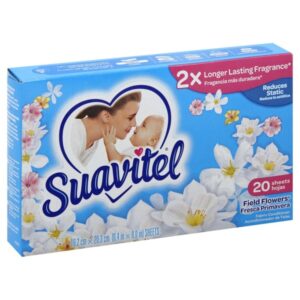 Suavitel Field Flowers Fabric Conditioner Dryer Sheets, 200 sheets 2 Pack