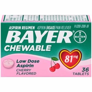 Bayer Chewable Low Dose Aspirin Cherry 81 Mg 36-Count