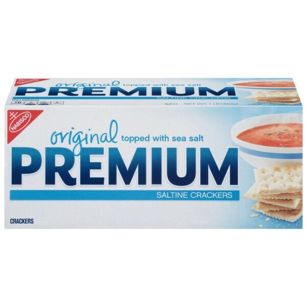 Nabisco, Premium, Sea Salt Topped Original Saltine Crackers, 16oz Box (Pack of 2)
