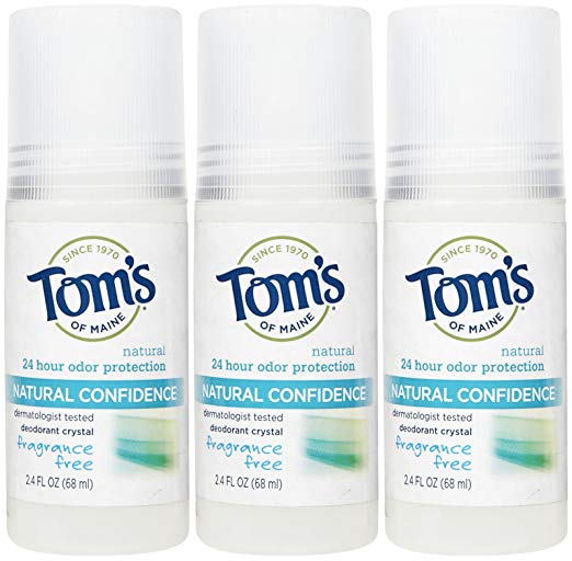 Tom's of Maine Mineral Confidence Deodorant Roll-On, Fragrance Free - 2.4 oz - 3 pk
