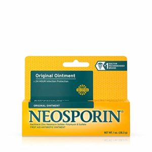 Neosporin Original First Aid Antibiotic Ointment with Bacitracin, Zinc For 24-hour Infection Protection, Wound Care Treatment and the Scar appearance minimizer for Minor Cuts, Scrapes and Burns, 1 oz