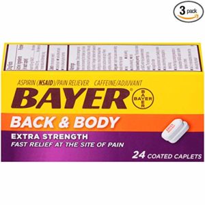 Bayer Extra Strength Bayer Back and Body Pain Caplets 500mg, 24 Count (Pack of 3)