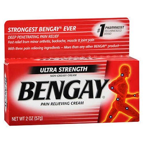 Bengay Ultra Strength, Pain Relieving Cream, Non-Greasy, 2 Ounce