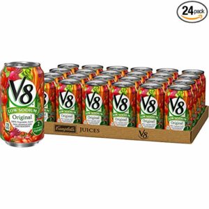 V8 Original Low Sodium 100% Vegetable Juice, 11.5 oz. Can (Pack of 24)