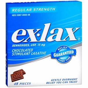 Ex-Lax Regular Strength Stimulant Laxative Chocolated Pieces, 48 count