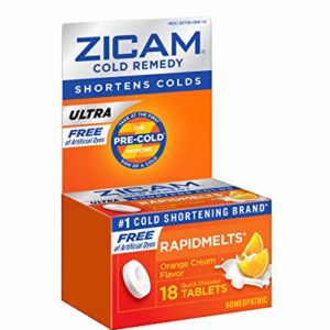Zicam Ultra Cold Remedy Orange Cream RapidMelts, 18 Quick Dissolve Tablets