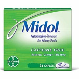 Midol, Caffeine Free, Menstrual Period Symptoms Relief Including Premenstrual Cramps, Pain, Headache, and Bloating, for Teens and Adults, Caplets, 24 Count