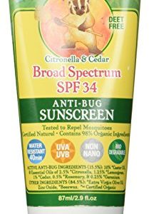 Badger Balm Anti-Bug Sunscreen SPF 34, 2.9 Fluid Ounce