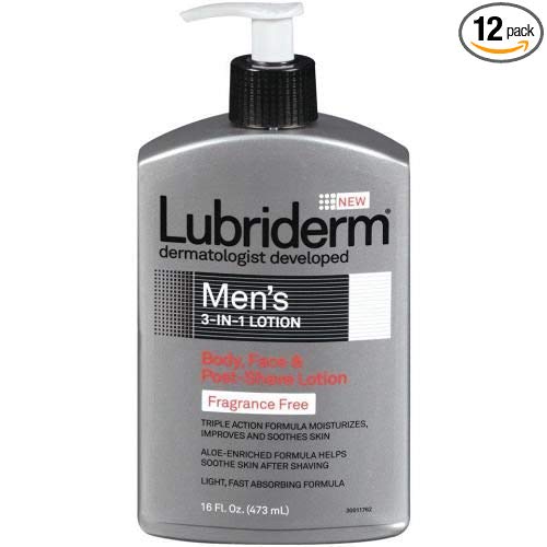 Lubriderm Mens 3 in 1 Fragrance Free Lotion,16 Fluid Ounce - 12 per case.