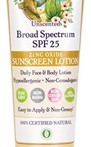 Badger Balm Spf25 Sunscreen Lotion - Unscented 4oz, 4 Ounce