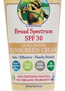 Badger - SPF 30 Active Mineral Sunscreen Cream for Face and Body, Unscented - 2.9oz Tube