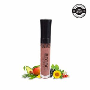 Emani Vegan Cosmetics Lip Shine - 100% Organic Lip Gloss, Infused with Vitamin E, Jojoba, Shea & Mango Butter, Hydrating, Not Sticky, Long Lasting, Gluten Free, Cruelty Free
