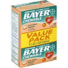 Bayer Chewable Aspirin Low Dose 81mg Orange Flavor - Value Pack