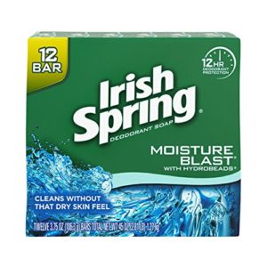 Irish Spring Deodorant Soap, Moisture Blast, Twelve - 4 oz Bars (Pack of 2)