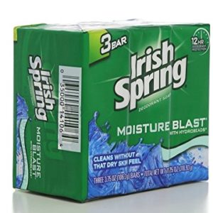Irish Spring Moisture Blast Deodorant Bar Soap, 3.75 oz bars, 3 ea (Pack of 2)