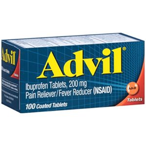 Advil (100 Count) Pain Reliever / Fever Reducer Coated Tablet, 200mg Ibuprofen, Temporary Pain Relief