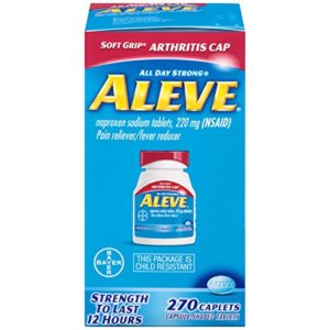 Aleve Soft Grip Arthritis Cap Caplets with Naproxen Sodium, 220mg (NSAID) Pain Reliever/Fever Reducer, 270 Count