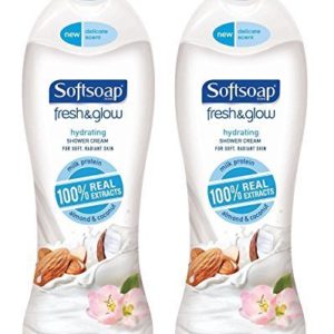 Softsoap Fresh & Glow Body Wash - Hydrating Shower Cream - For Soft, Radiant Skin - 100% Real Extracts - Net Wt. 15 FL OZ (443 mL) Each - Pack of 2