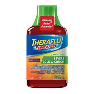 Theraflu ExpressMax Nighttime Severe Cold & Cough Relief Syrup, Berry Flavor, 8.3 oz