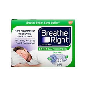 Breathe Right Extra Clear Drug-Free Nasal Strips for Nasal Congestion Relief, 44 count
