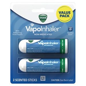 Vicks VapoInhaler Portable Nasal Inhaler, 2 Count, Non-Medicated Vapors to Breathe Easy