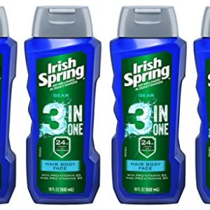 Irish Spring Body Wash, 3-in-1 Face, Hair, and Body, 18 fluid ounce (Pack of 4)