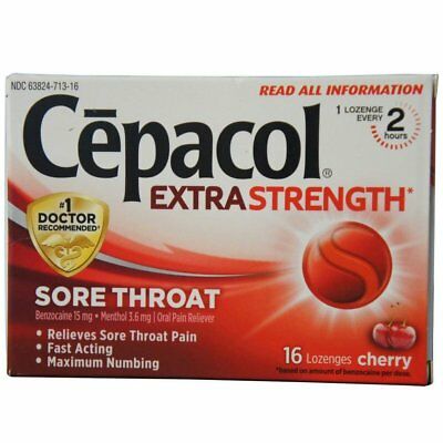 Cepacol Maximum Strength Throat Drop Lozenges, Cherry, 16 ea