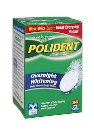 Polident Overnight Whitening, Antibacterial Denture Cleanser, Triple Mint Freshness 120 ea (Pack of 3)
