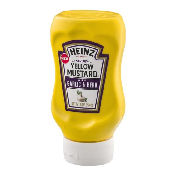 Heinz Savory Yellow Mustard With Garlic & Herb (8 OZ)