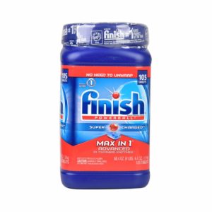 Finish Max in 1 Plus Dishwasher Detergent 110-Count Easy to use Wrapper Free Powerball Tabs in Convenient Mess Free 4 Lb Snap Top Plastic Tub Fresh Scent