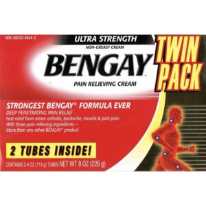 Bengay Ultra Strength Pain Relieving Cream, 2 Count, 4 Ounces Box, 8 Total Ounces