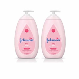 Johnson's Moisturizing Pink Baby Lotion with Coconut Oil, Hypoallergenic, 2 x 27.1 fl. oz