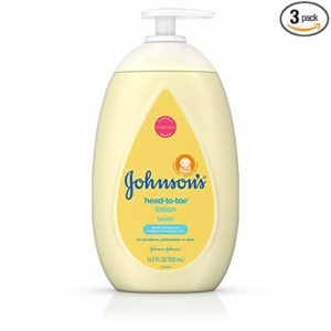 Johnson's Head-to-Toe Moisturizing Baby Body Lotion, Hypoallergenic and Paraben Free, 16.9 fl. Oz (Pack of 3)