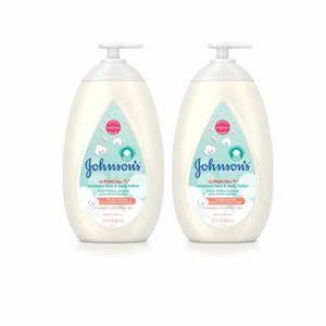 Johnson's CottonTouch Newborn Baby Face and Body Lotion, Made with Real Cotton Twin Pack, 2X 27.1 Fl. Oz