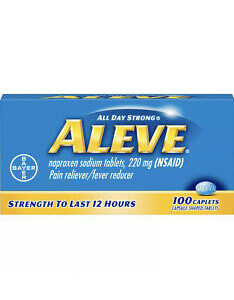 Aleve All Day Strong Pain Reliever, Fever Reducer, Caplet, 100 ct