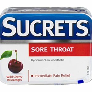 Sucrets Sore Throat Lozenges | Wild Cherry | Pain Relief | 18 CT