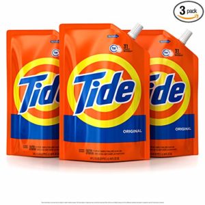 Tide Liquid Laundry Detergent Smart Pouch, Original Scent, HE Turbo Clean, Pack of three 48 oz. pouches, 93 loads (Pack of 3)