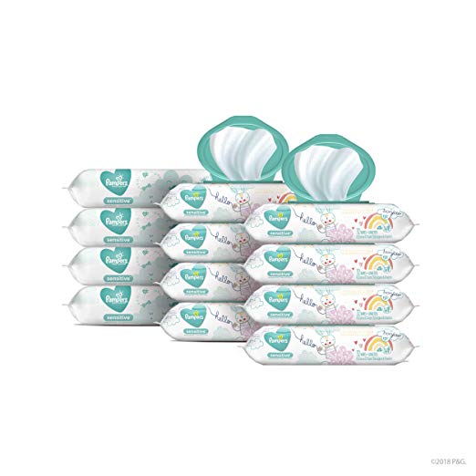 Pampers Sensitive Water-Based Baby Wipes, 12 Pop-Top and Refill Combo Packs, 864 Count