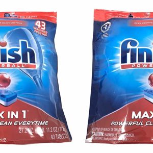 Finish Max in 1 Powerball Dishwasher Detergent Tablets - Dish Tabs, 43 Count (Pack of 2)