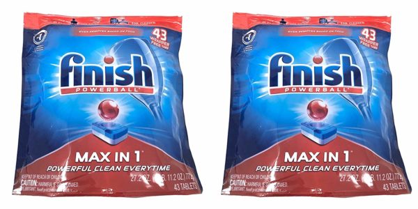 Finish Max in 1 Powerball Dishwasher Detergent Tablets - Dish Tabs, 43 Count (Pack of 2)