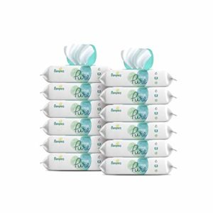 Pampers Aqua Pure 12 Pop-Top Packs Sensitive Water Baby Wipes, Hypoallergenic and Unscented, 672 Count
