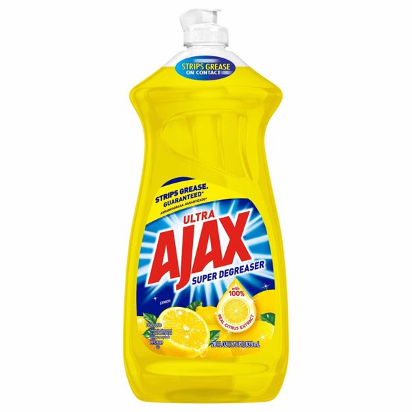 Ajax Dishwashing Liquid Dish Soap, Super Degreaser, Lemon - 28 fluid ounce