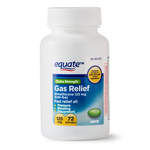 Equate – Gas Relief, Extra Strength, Simethicone 125 mg, 72 Softgels, Compare to Gas-X